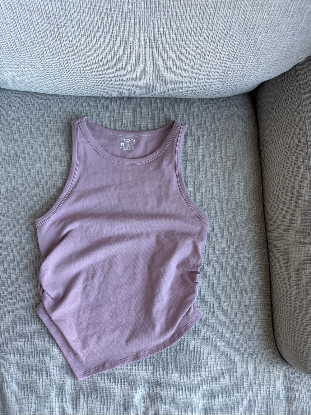 Sleeveless assymetrical Ribbed Tank Top